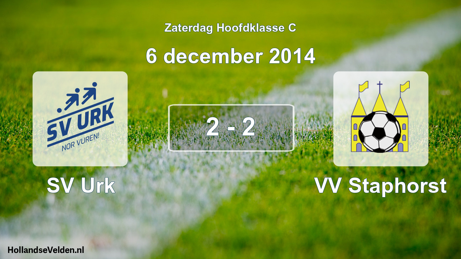 Total number of matches played: SV Urk - VV Staphorst 2 - 2 (6 December 2014)