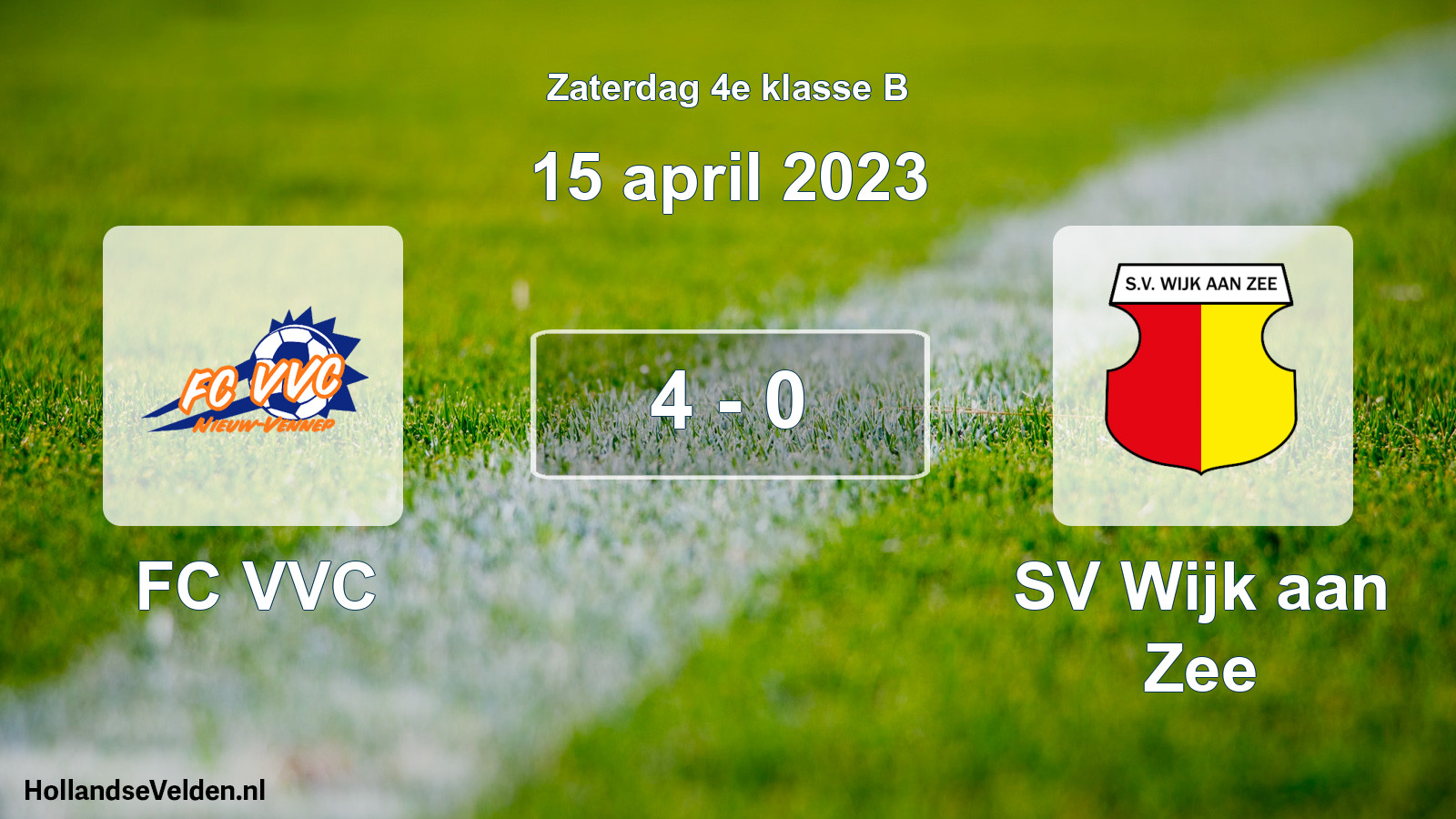 Total number of matches played: FC VVC - SV Wijk aan Zee 4 - 0 (15 April 2023)