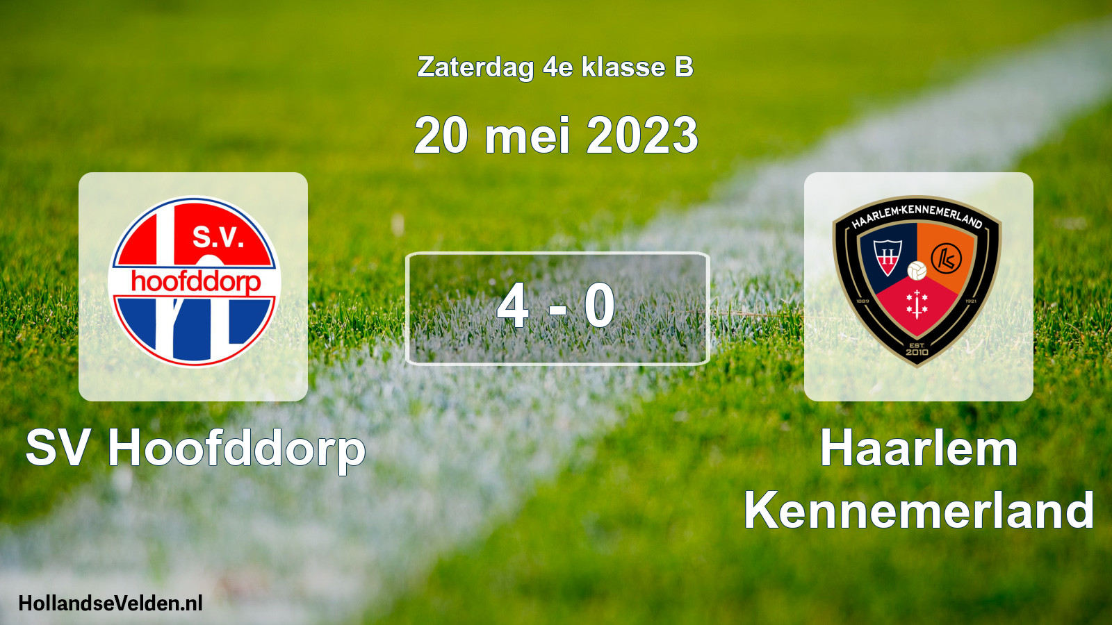 Total number of matches played: SV Hoofddorp - Haarlem Kennemerland 4 - 0 (20 May 2023)