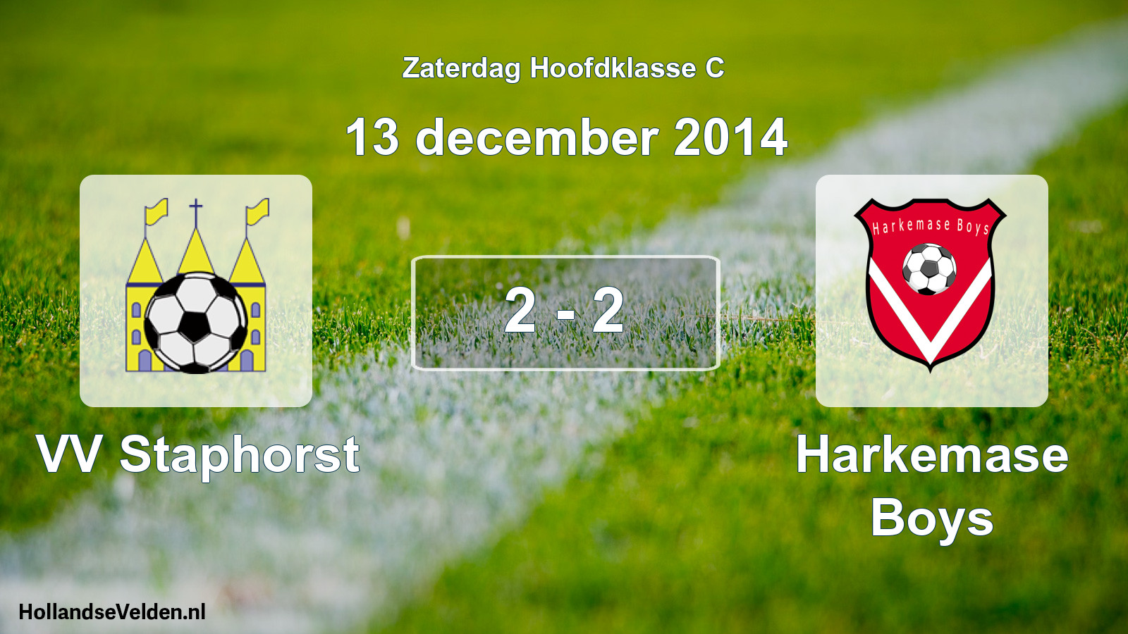 Total number of matches played: VV Staphorst - Harkemase Boys 2 - 2 (13 December 2014)