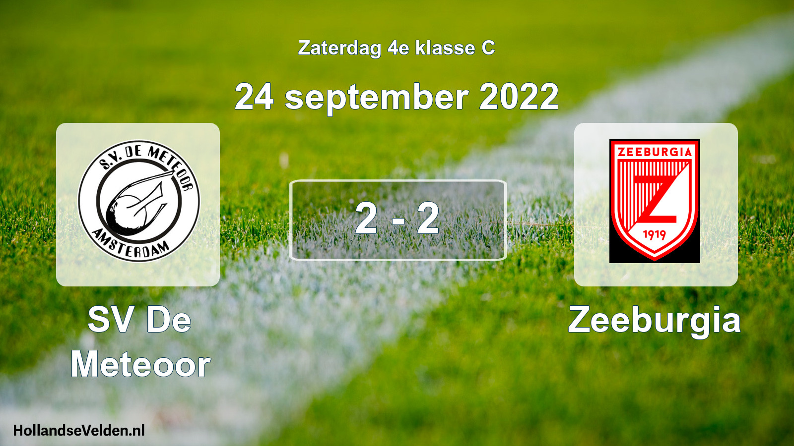 Total number of matches played: SV De Meteoor - Zeeburgia 2 - 2 (24 September 2022)
