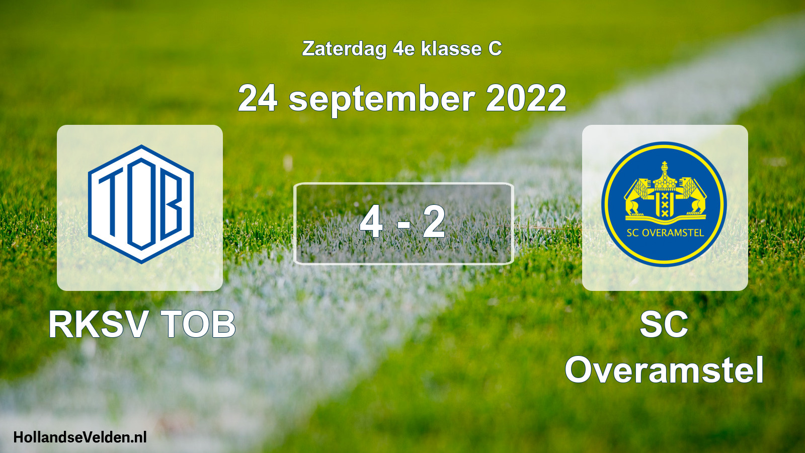 Total number of matches played: RKSV TOB - SC Overamstel 4 - 2 (24 September 2022)
