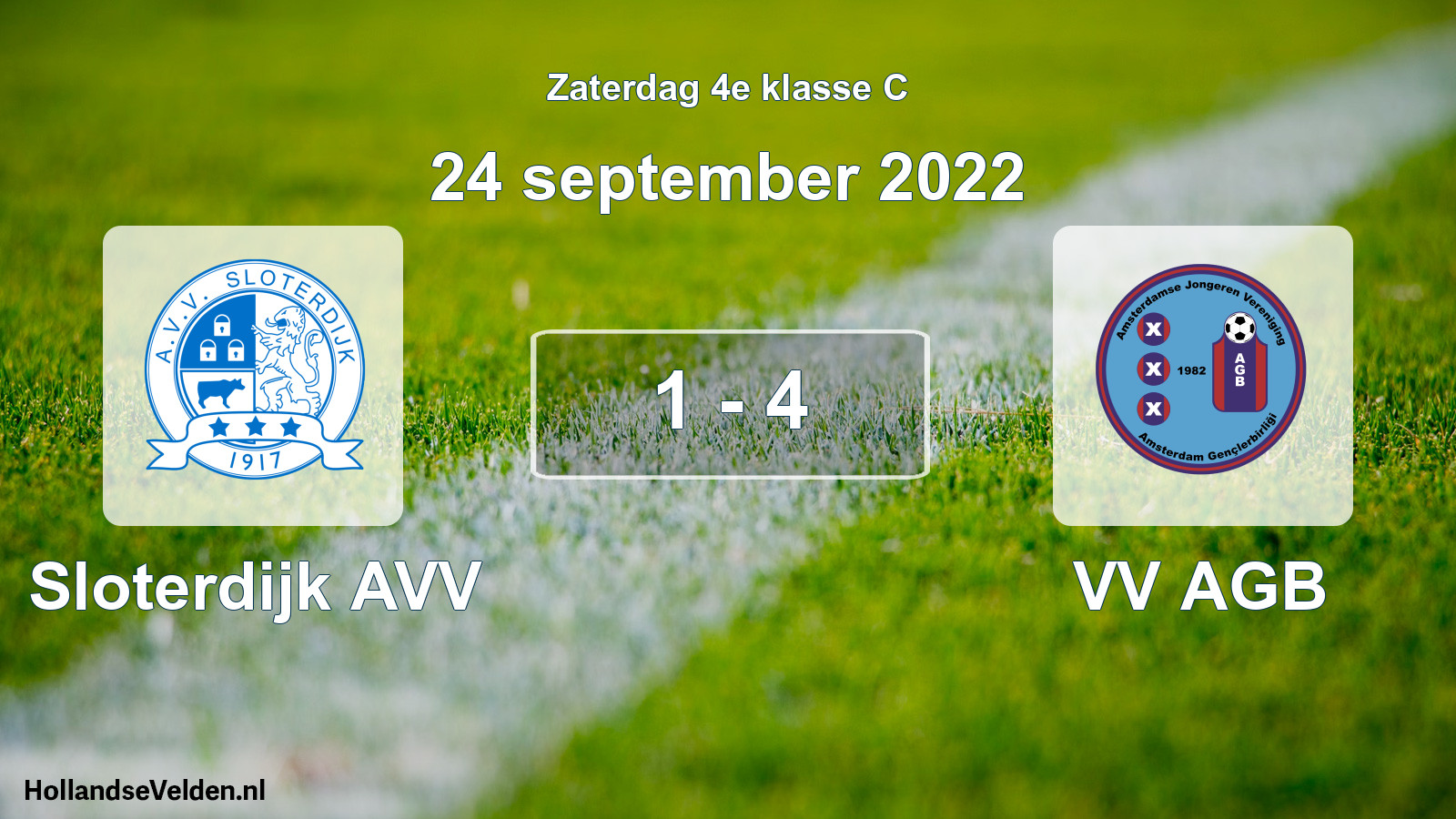 Total number of matches played: Sloterdijk AVV - VV AGB 1 - 4 (24 September 2022)