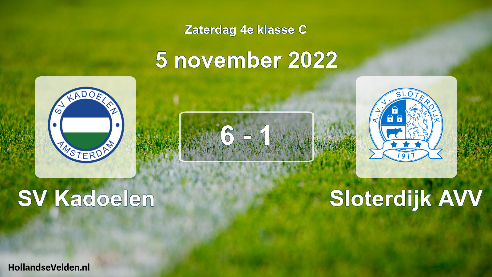 Total number of matches played: SV Kadoelen - Sloterdijk AVV 6 - 1 (5 November 2022)