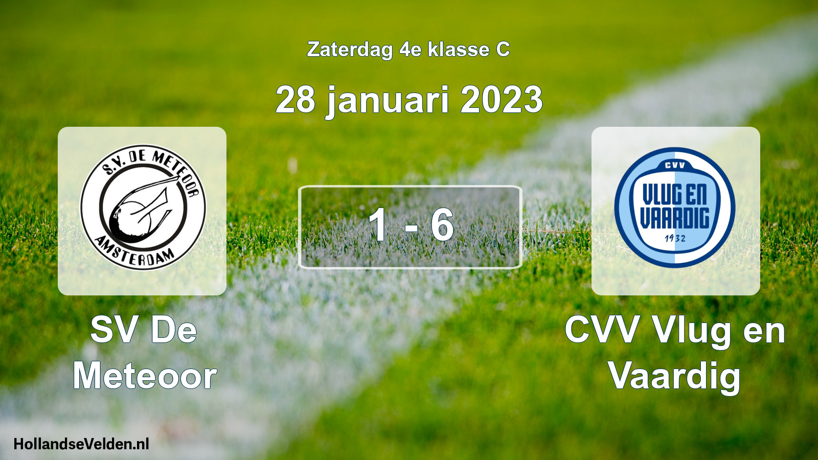 Total number of matches played: SV De Meteoor - CVV Vlug en Vaardig 1 - 6 (28 January 2023)