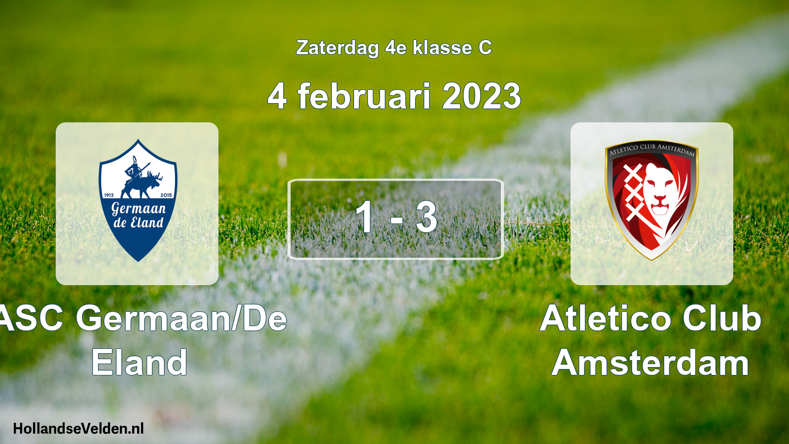 Total number of matches played: ASC Germaan/De Eland - Atletico Club Amsterdam 1 - 3 (4 February 2023)