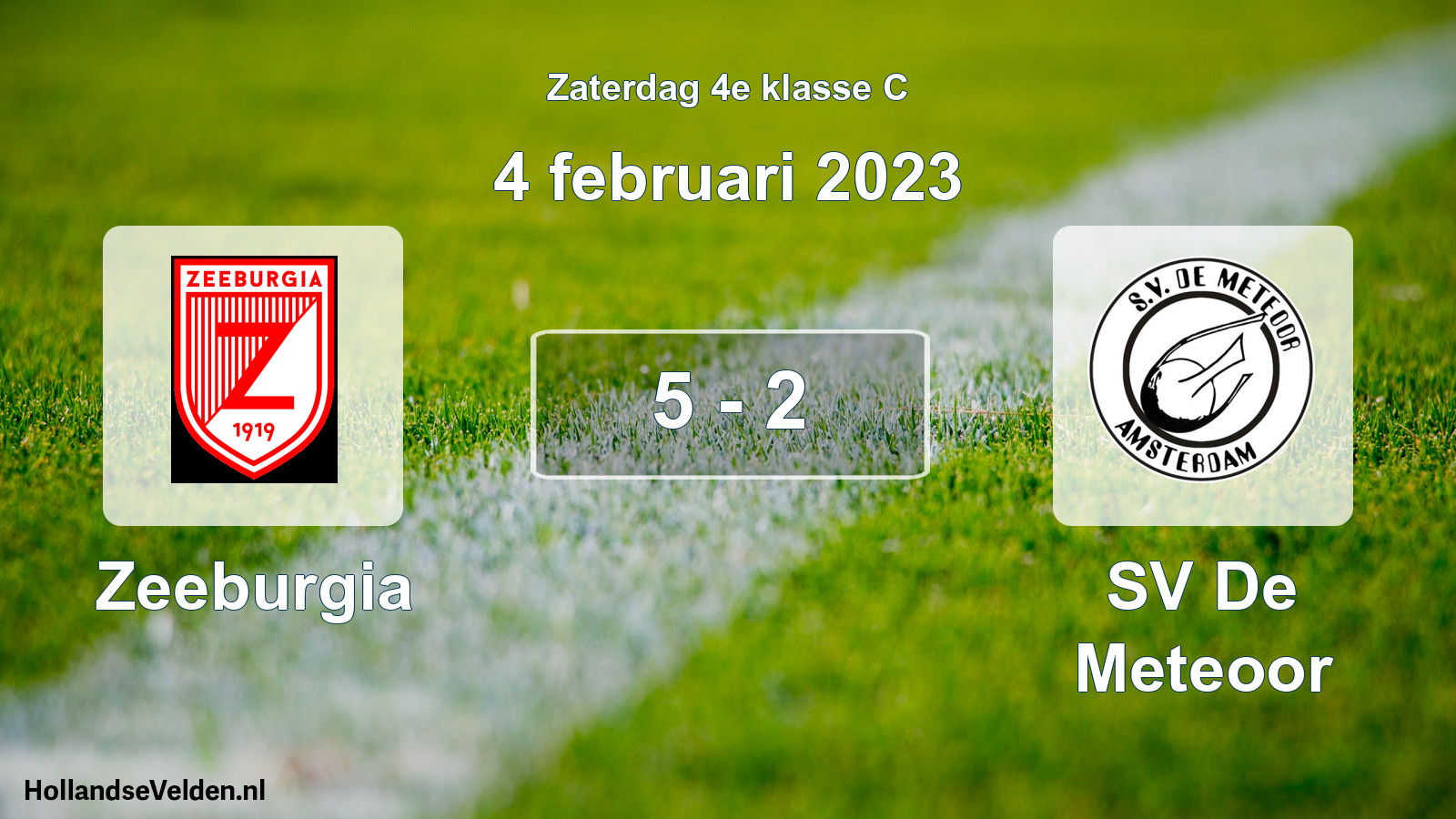 Total number of matches played: Zeeburgia - SV De Meteoor 5 - 2 (4 February 2023)