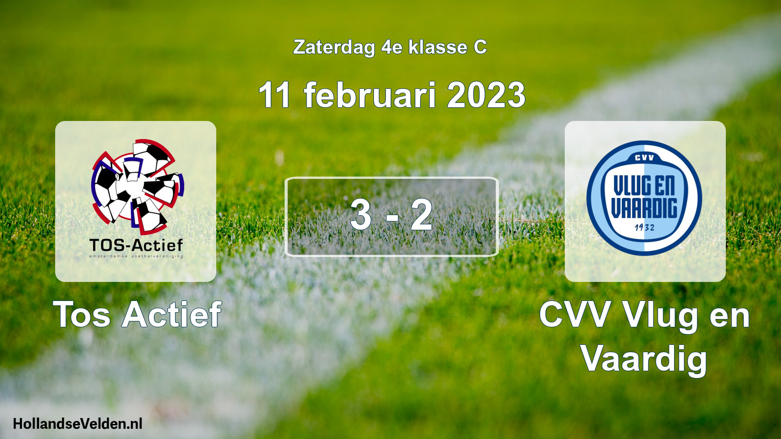Total number of matches played: Tos Actief - CVV Vlug en Vaardig 3 - 2 (11 February 2023)