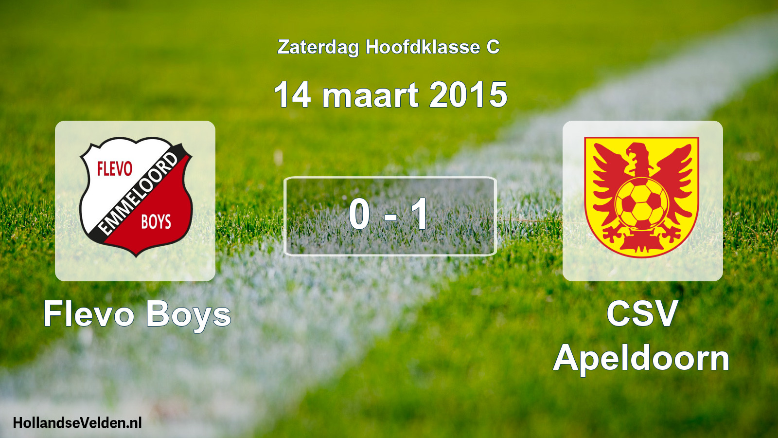 Total number of matches played: Flevo Boys - CSV Apeldoorn 0 - 1 (14 March 2015)
