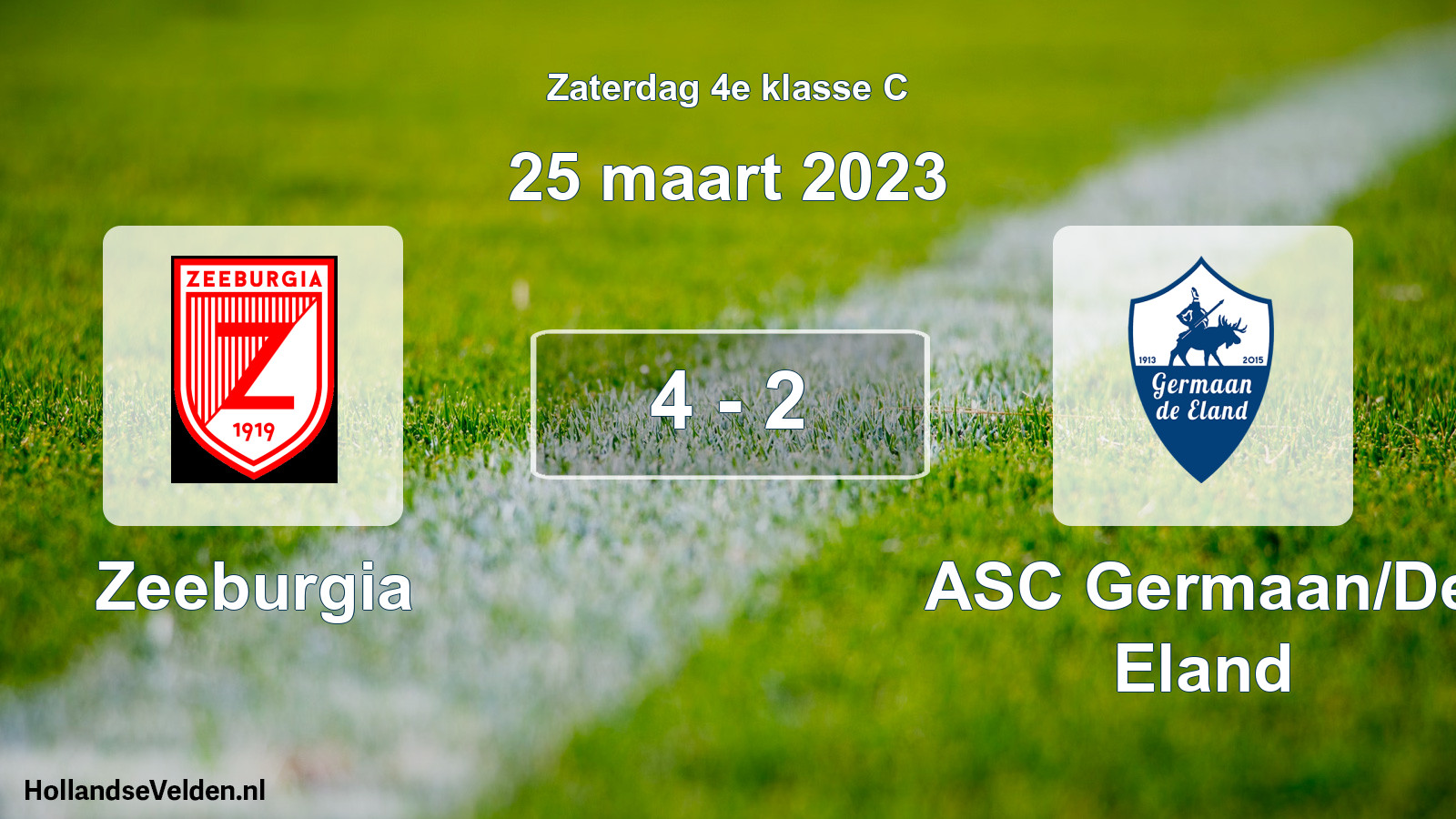 Total number of matches played: Zeeburgia - ASC Germaan/De Eland 4 - 2 (25 March 2023)