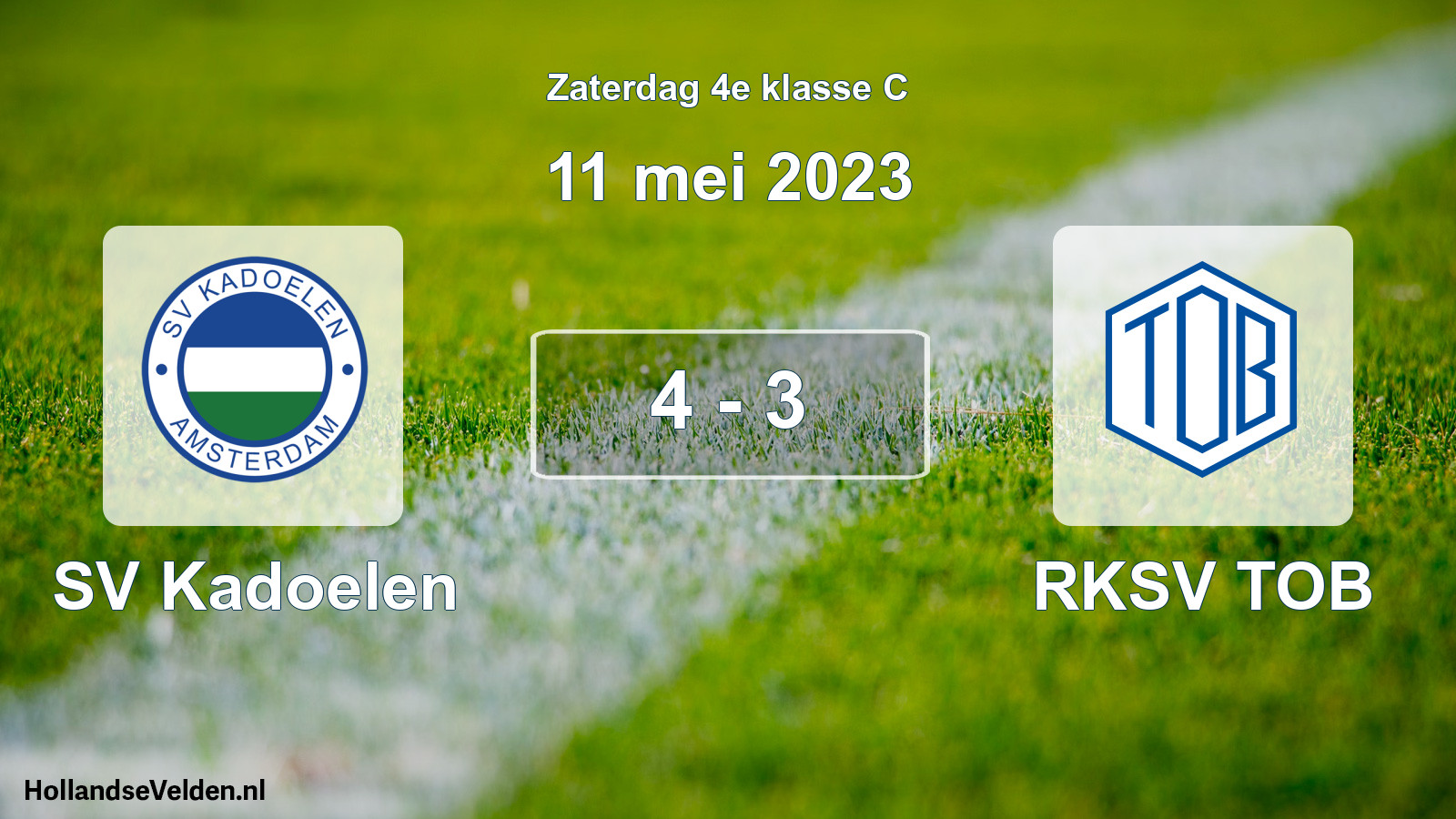 Total number of matches played: SV Kadoelen - RKSV TOB 4 - 3 (11 May 2023)