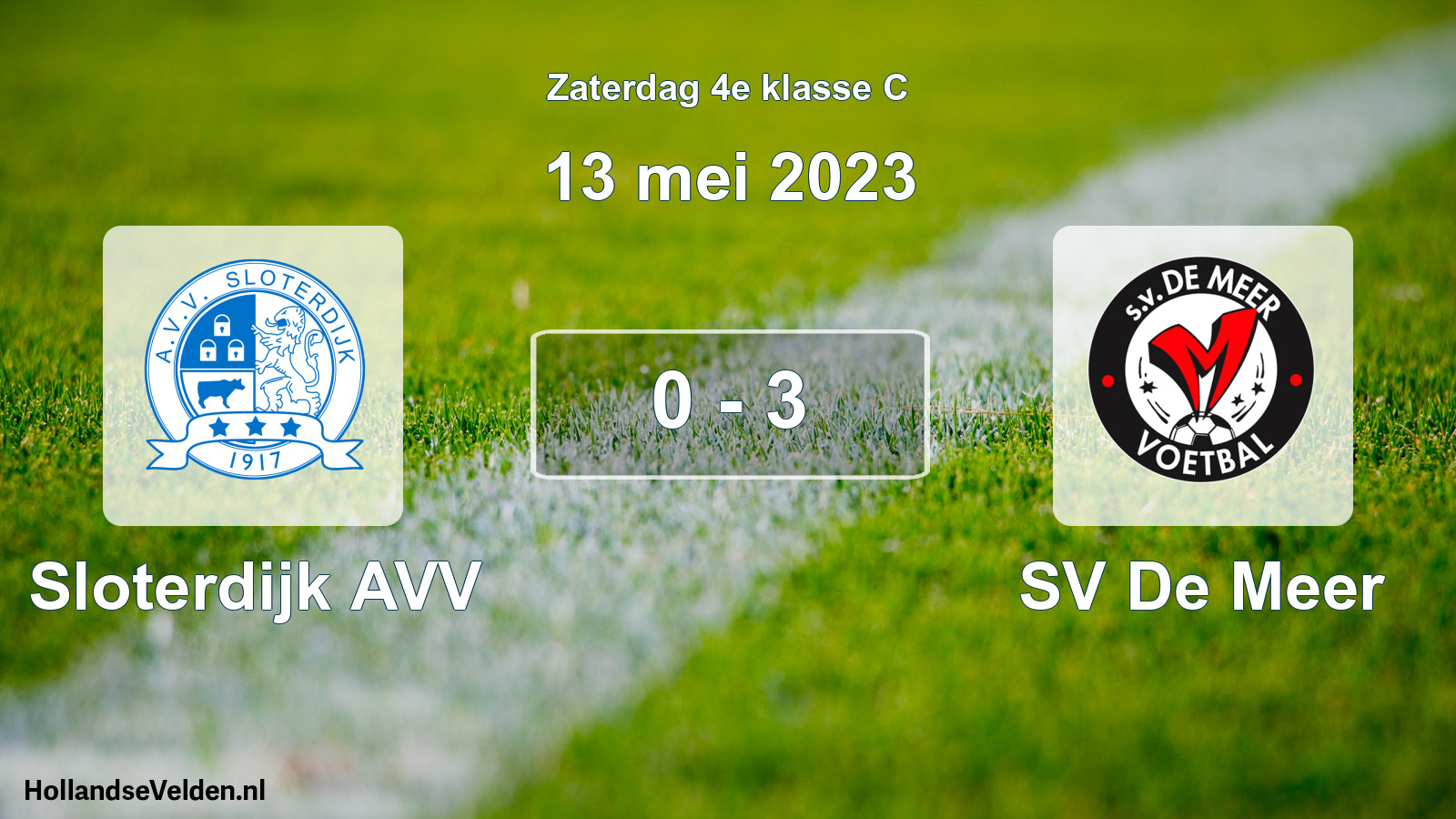 Total number of matches played: Sloterdijk AVV - SV De Meer 0 - 3 (13 May 2023)