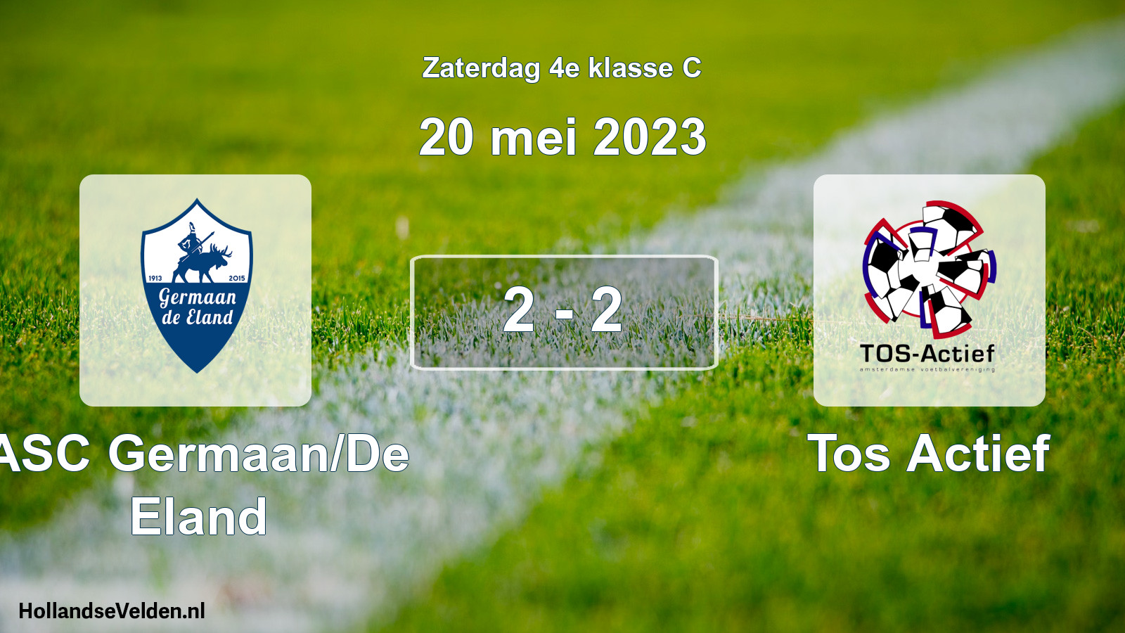 Total number of matches played: ASC Germaan/De Eland - Tos Actief 2 - 2 (20 May 2023)