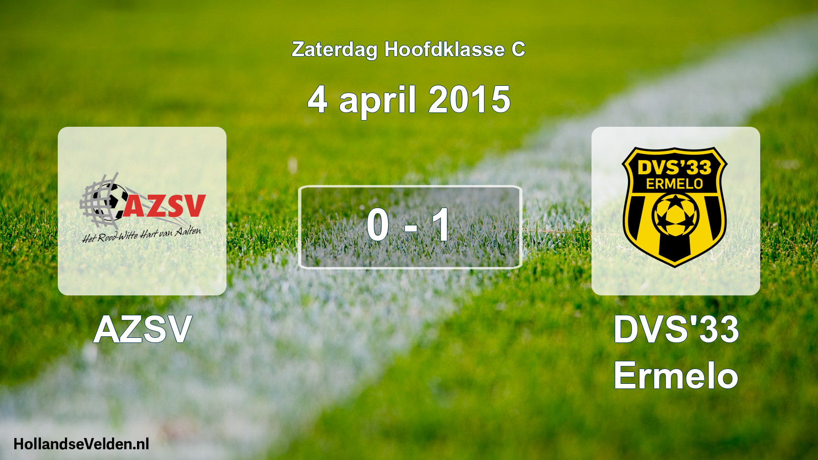 Total number of matches played: AZSV - DVS'33 Ermelo 0 - 1 (4 April 2015)