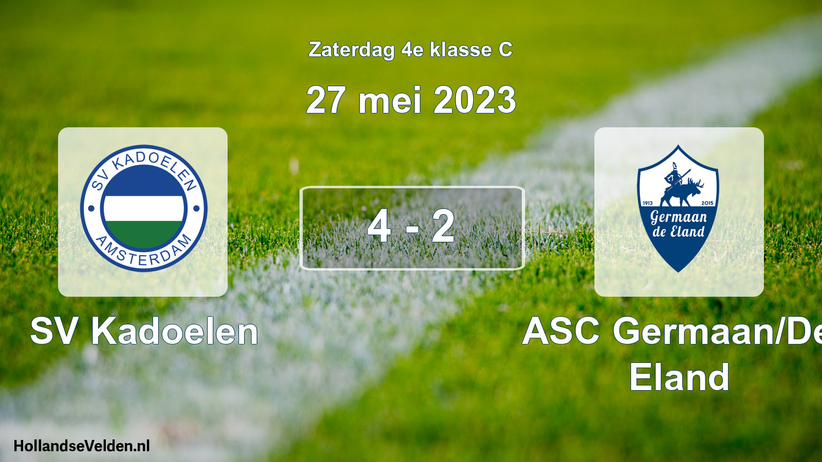 Total number of matches played: SV Kadoelen - ASC Germaan/De Eland 4 - 2 (27 May 2023)
