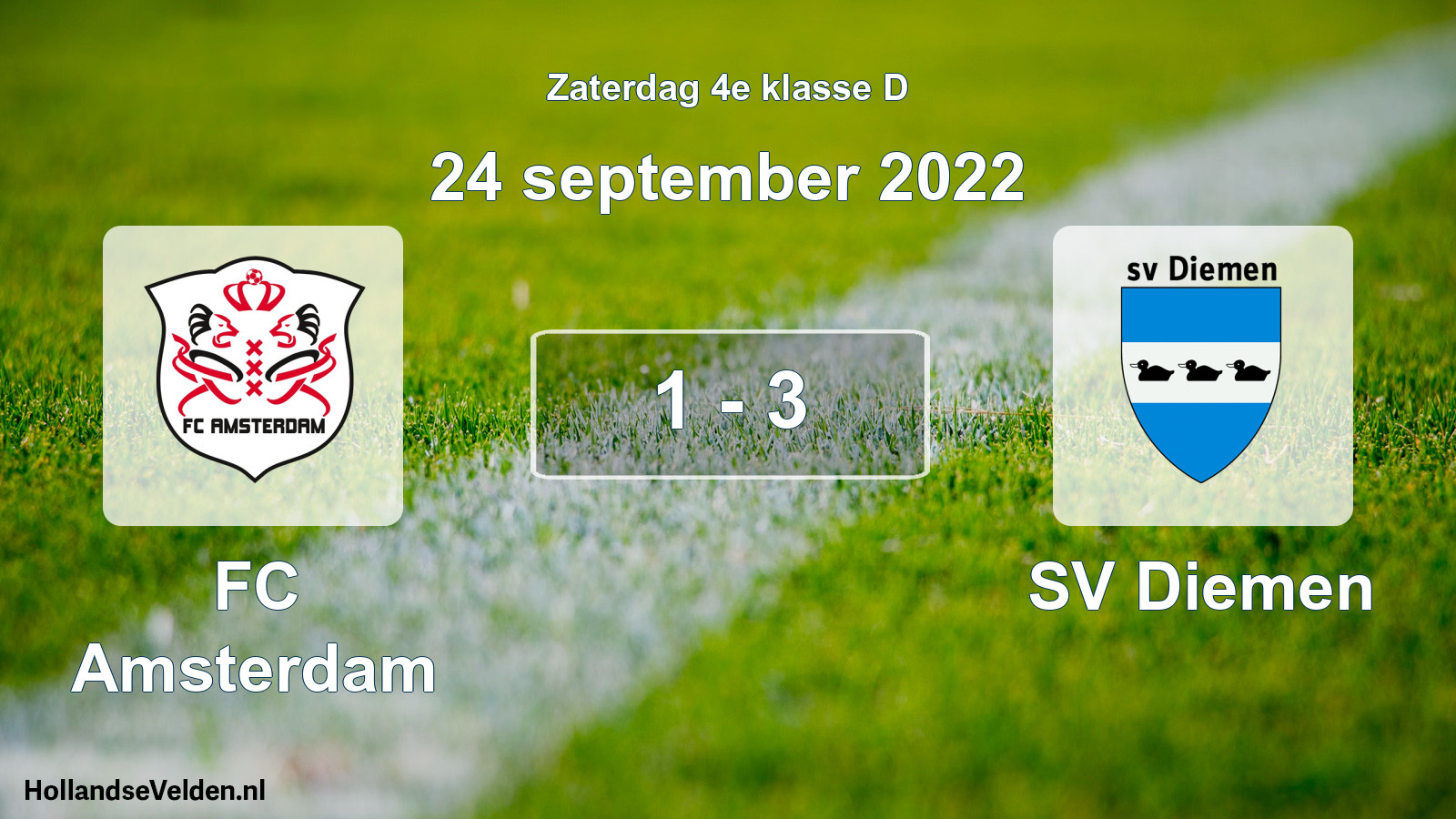 Total number of matches played: FC Amsterdam - SV Diemen 1 - 3 (24 September 2022)