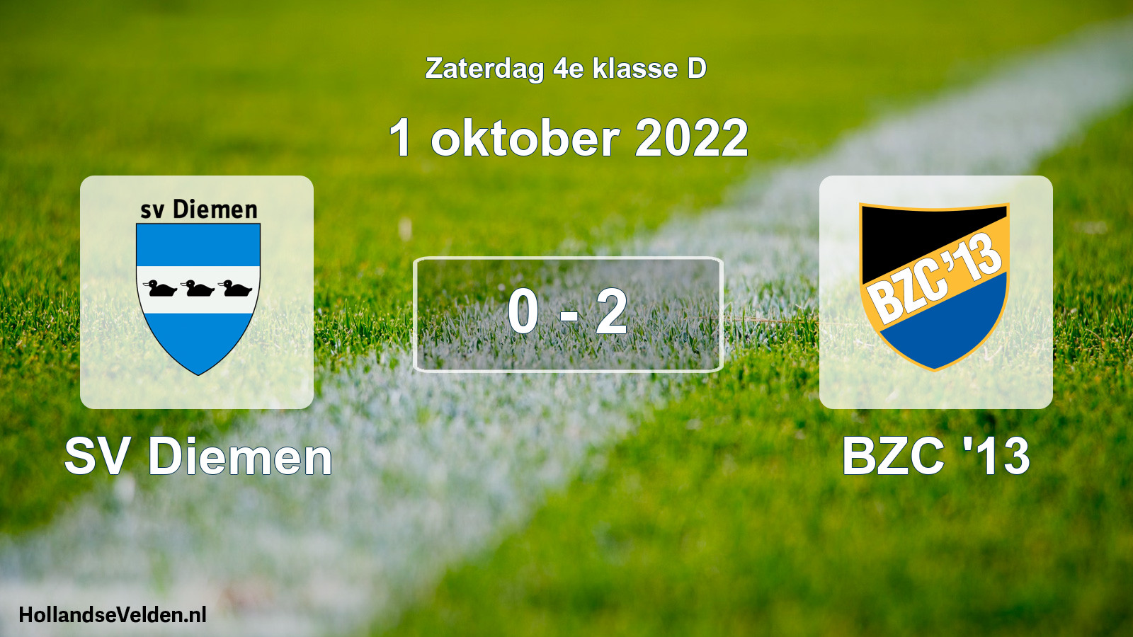 Total number of matches played: SV Diemen - BZC '13 0 - 2 (1 October 2022)