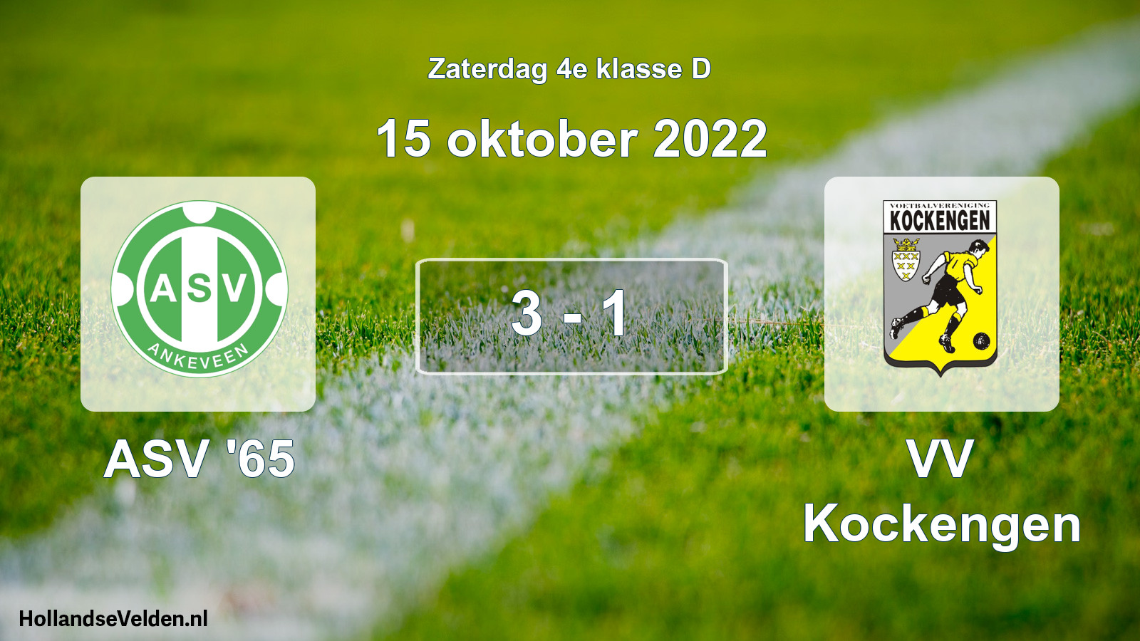 Total number of matches played: ASV '65 - VV Kockengen 3 - 1 (15 October 2022)