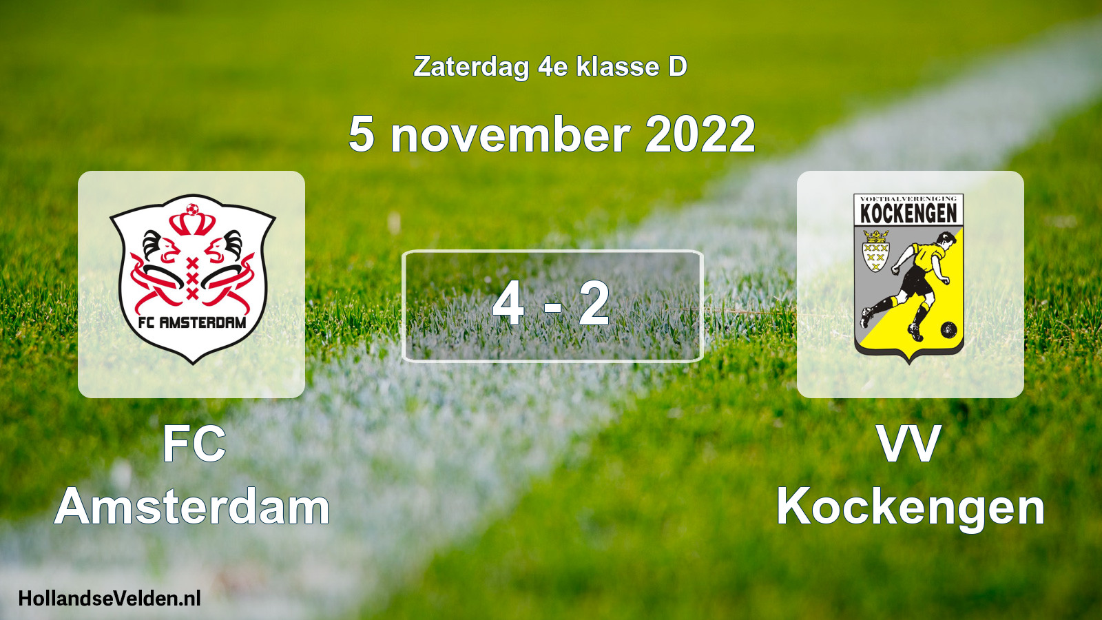 Total number of matches played: FC Amsterdam - VV Kockengen 4 - 2 (5 November 2022)