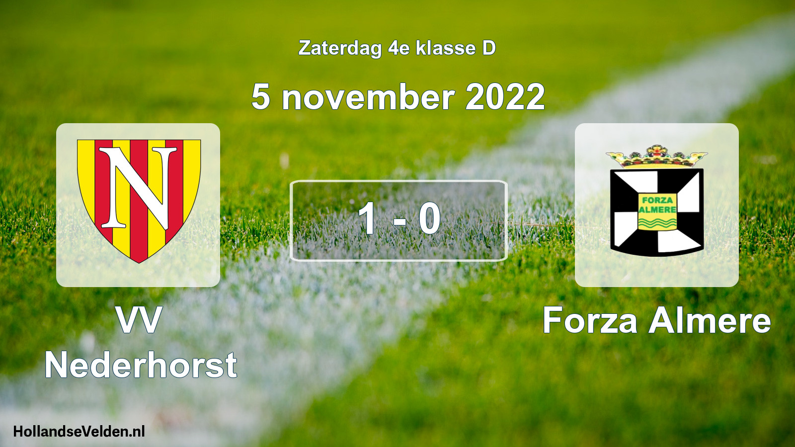 Total number of matches played: VV Nederhorst - Forza Almere 1 - 0 (5 November 2022)