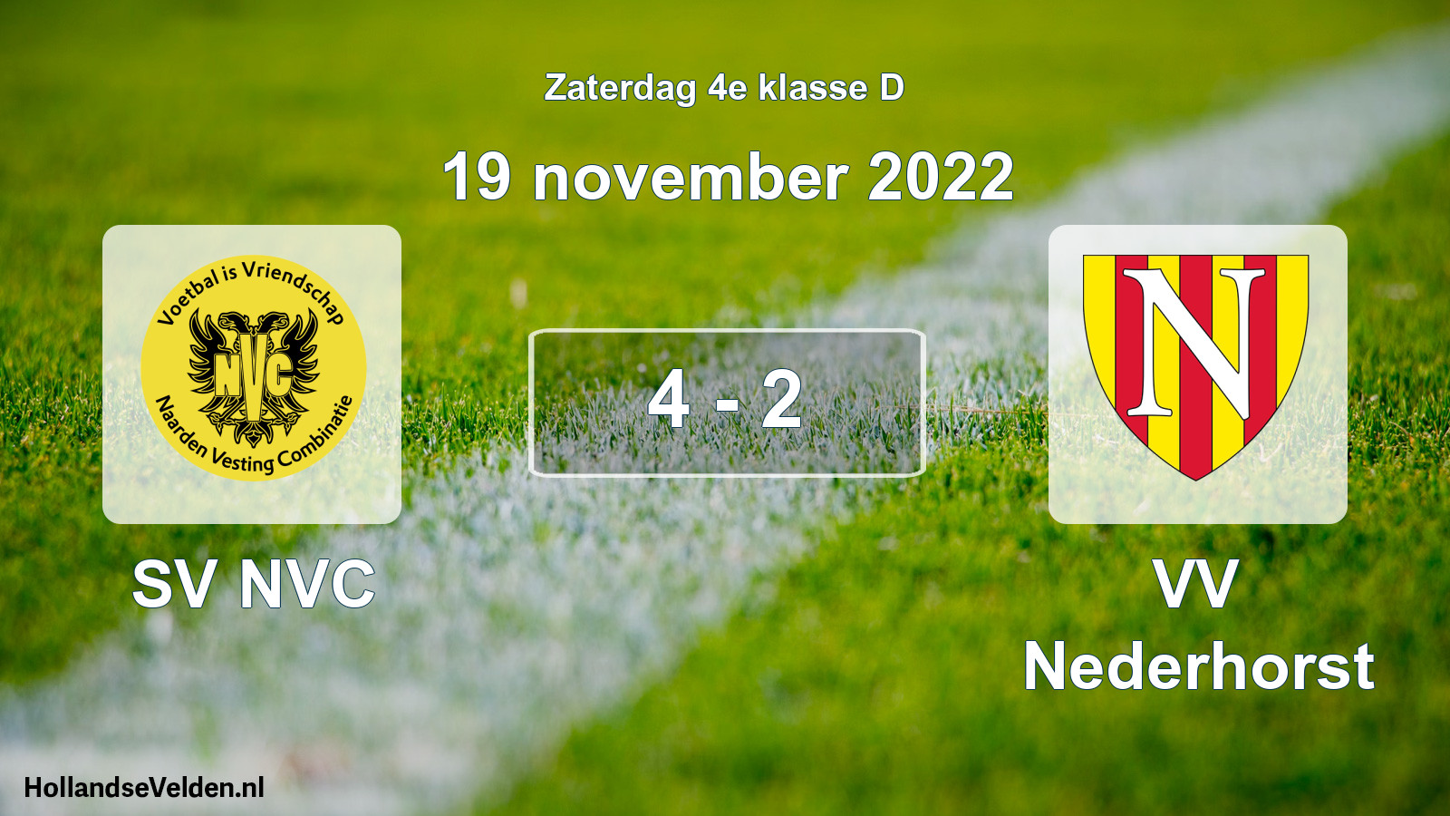Total number of matches played: SV NVC - VV Nederhorst 4 - 2 (19 November 2022)