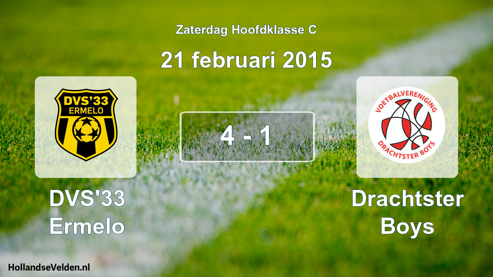 Gespeelde wedstrijd: DVS'33 Ermelo - Drachtster Boys 4 - 1 (21 februari 2015)