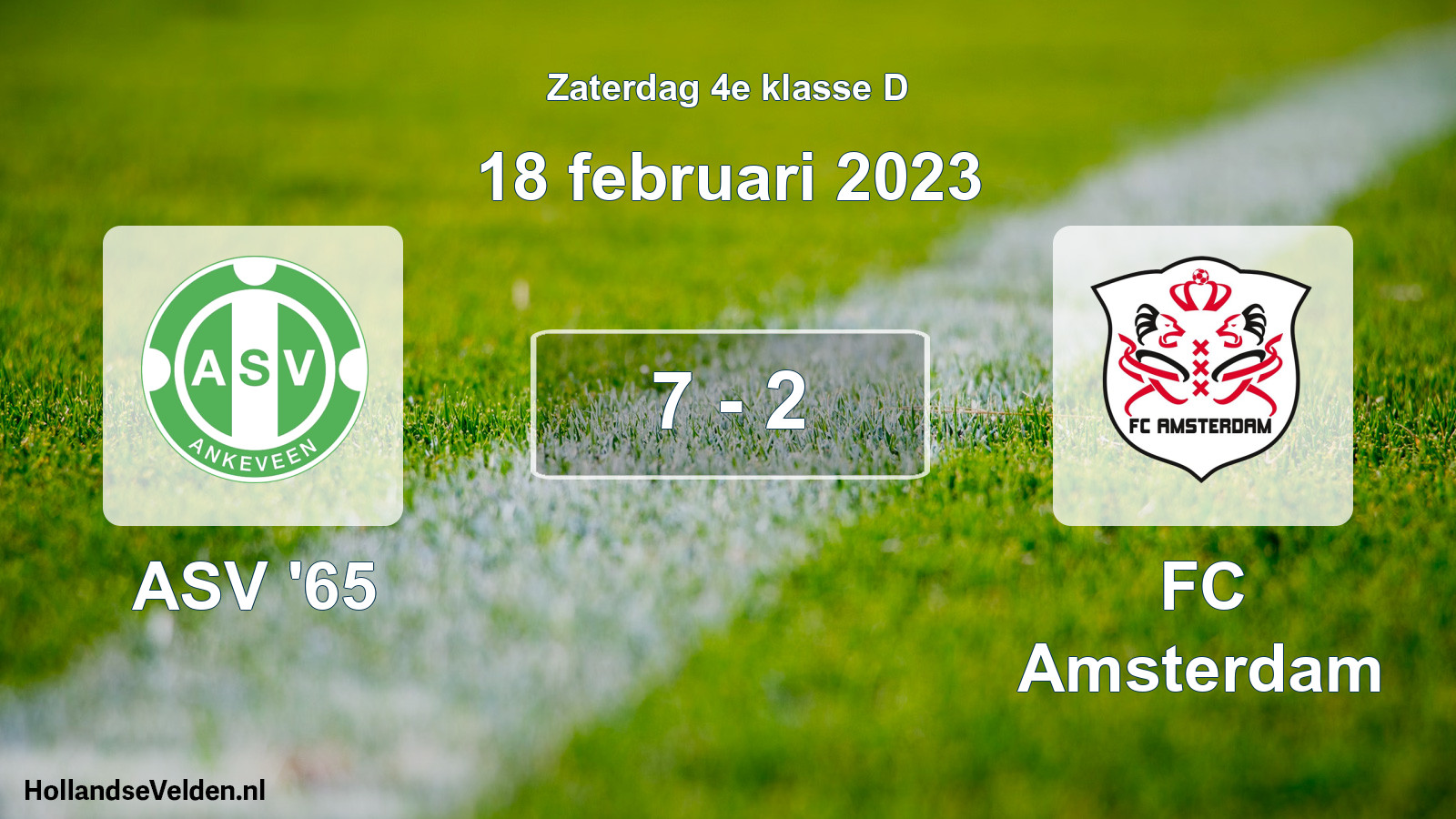 Total number of matches played: ASV '65 - FC Amsterdam 7 - 2 (18 February 2023)
