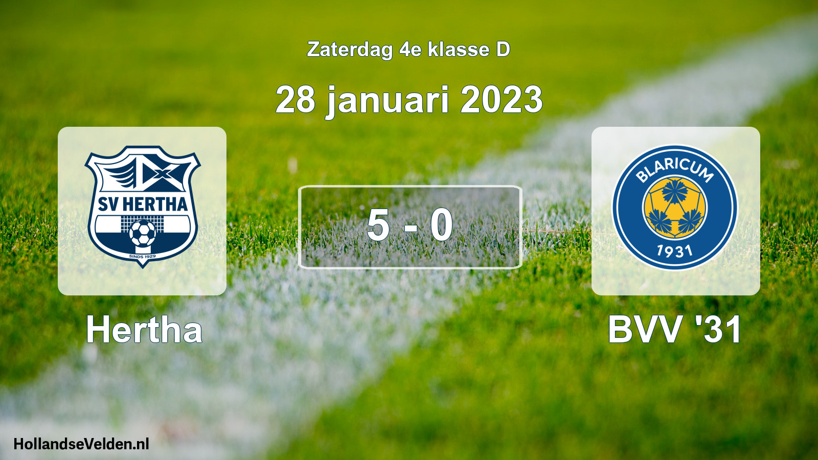 Total number of matches played: Hertha - BVV '31 5 - 0 (28 January 2023)