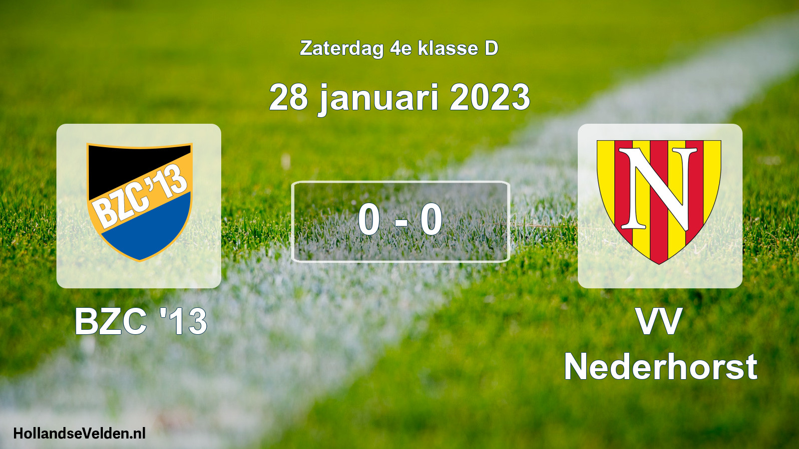 Total number of matches played: BZC '13 - VV Nederhorst 0 - 0 (28 January 2023)