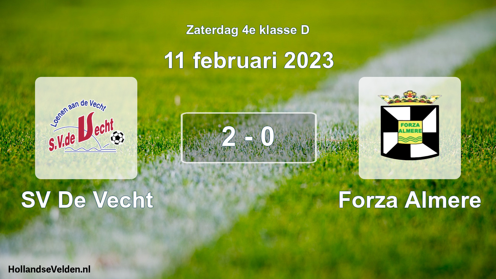 Total number of matches played: SV De Vecht - Forza Almere 2 - 0 (11 February 2023)