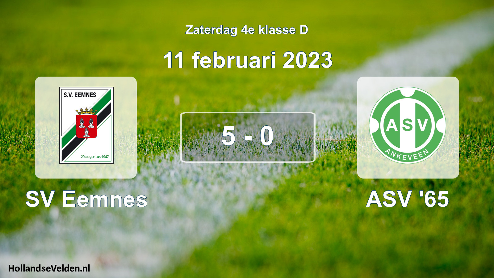 Total number of matches played: SV Eemnes - ASV '65 5 - 0 (11 February 2023)