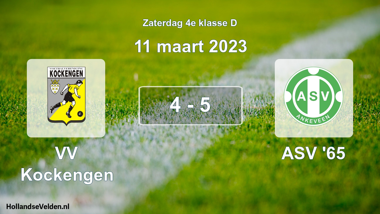 Total number of matches played: VV Kockengen - ASV '65 4 - 5 (11 March 2023)