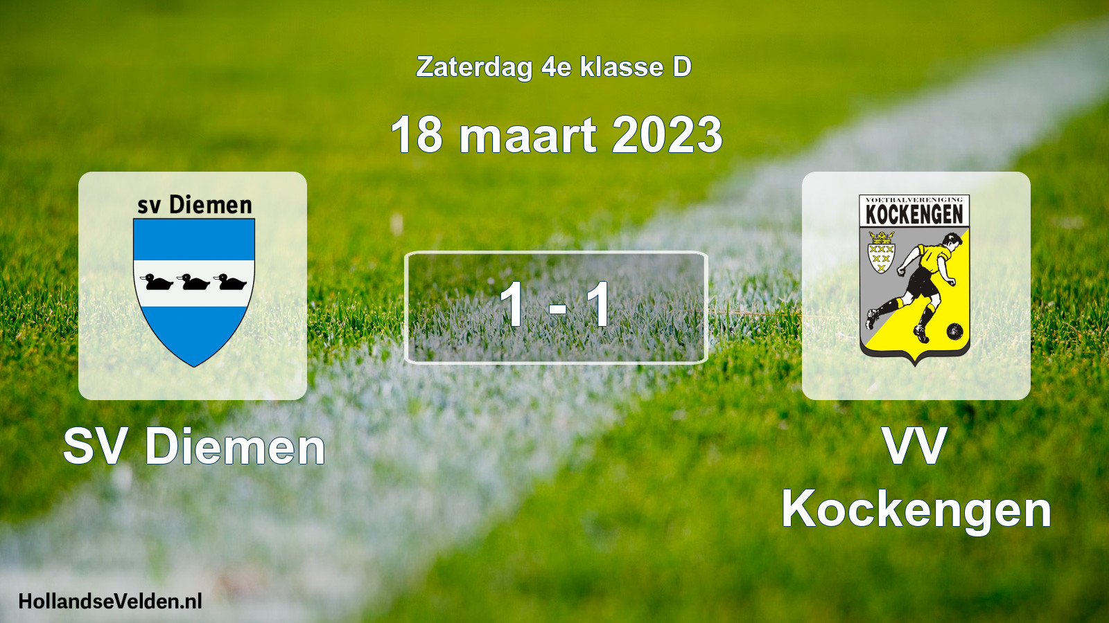 Total number of matches played: SV Diemen - VV Kockengen 1 - 1 (18 March 2023)