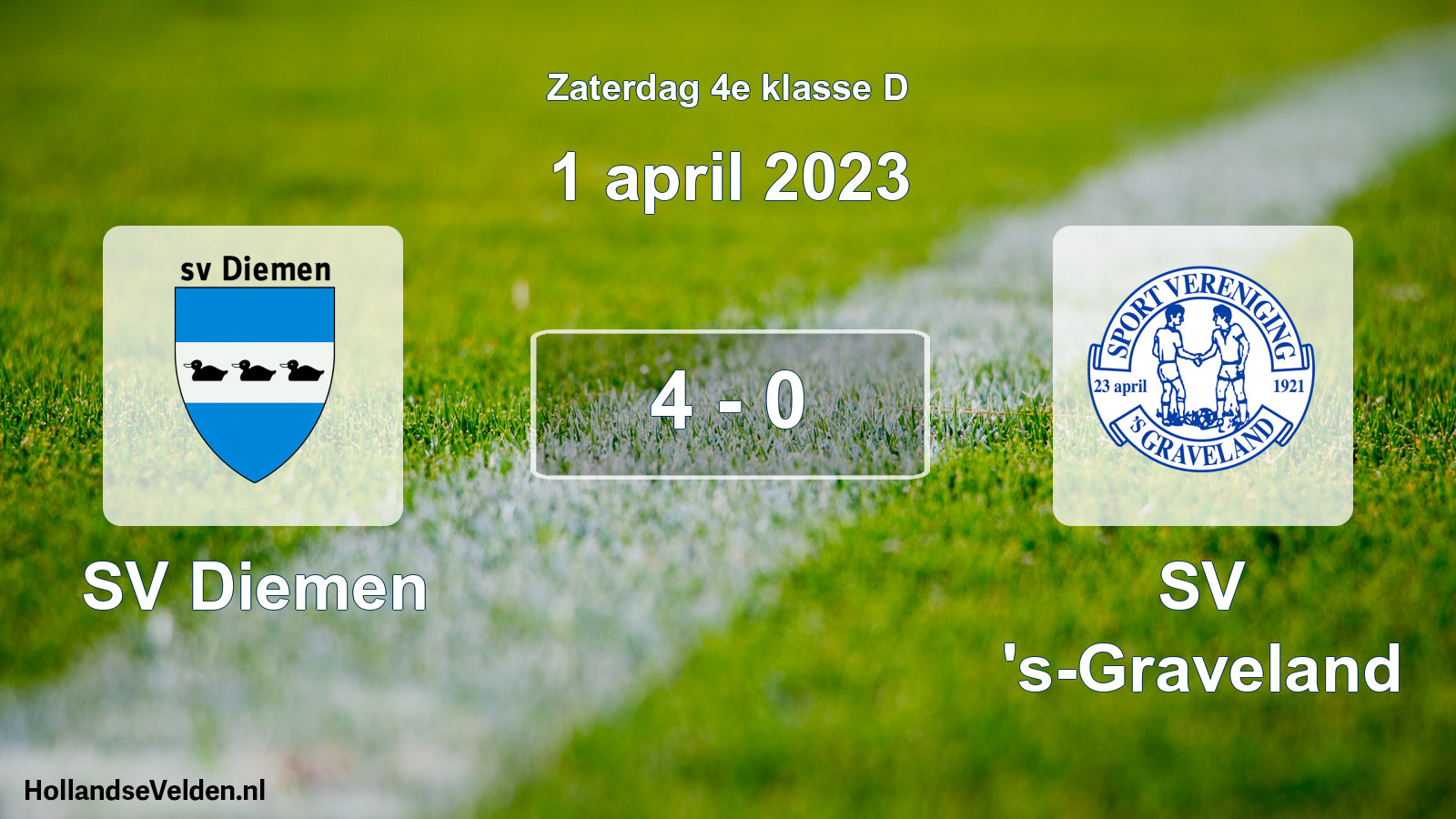 Total number of matches played: SV Diemen - SV 's-Graveland 4 - 0 (1 April 2023)