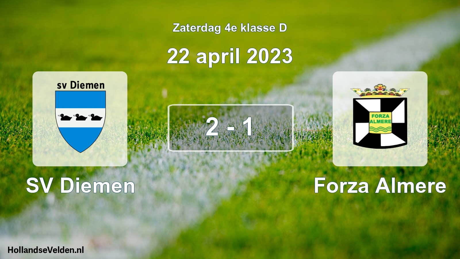 Total number of matches played: SV Diemen - Forza Almere 2 - 1 (22 April 2023)