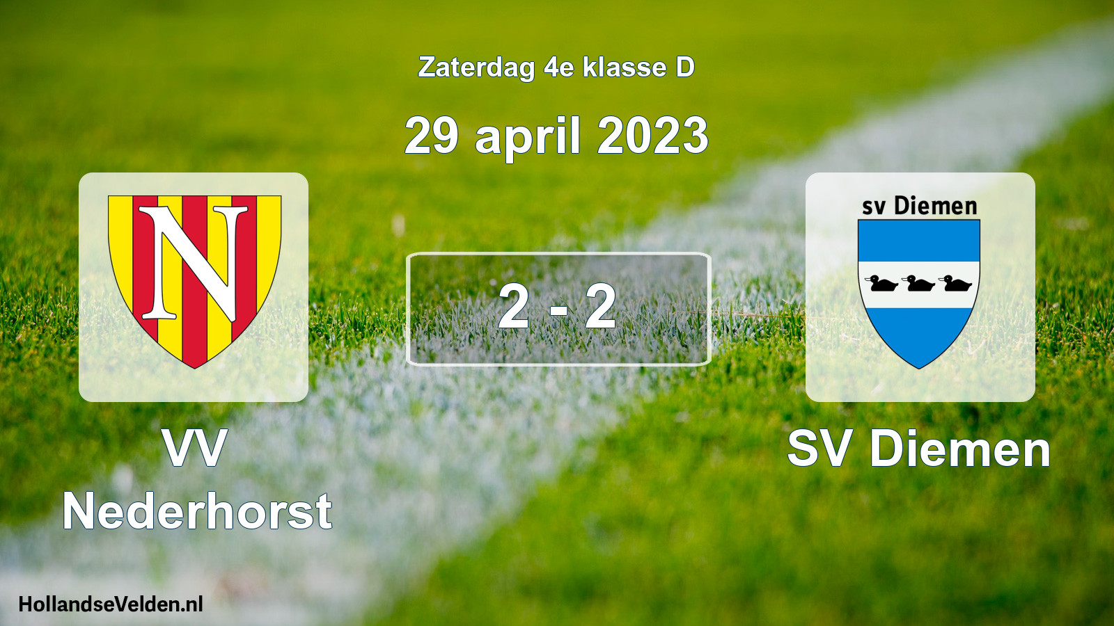 Total number of matches played: VV Nederhorst - SV Diemen 2 - 2 (29 April 2023)