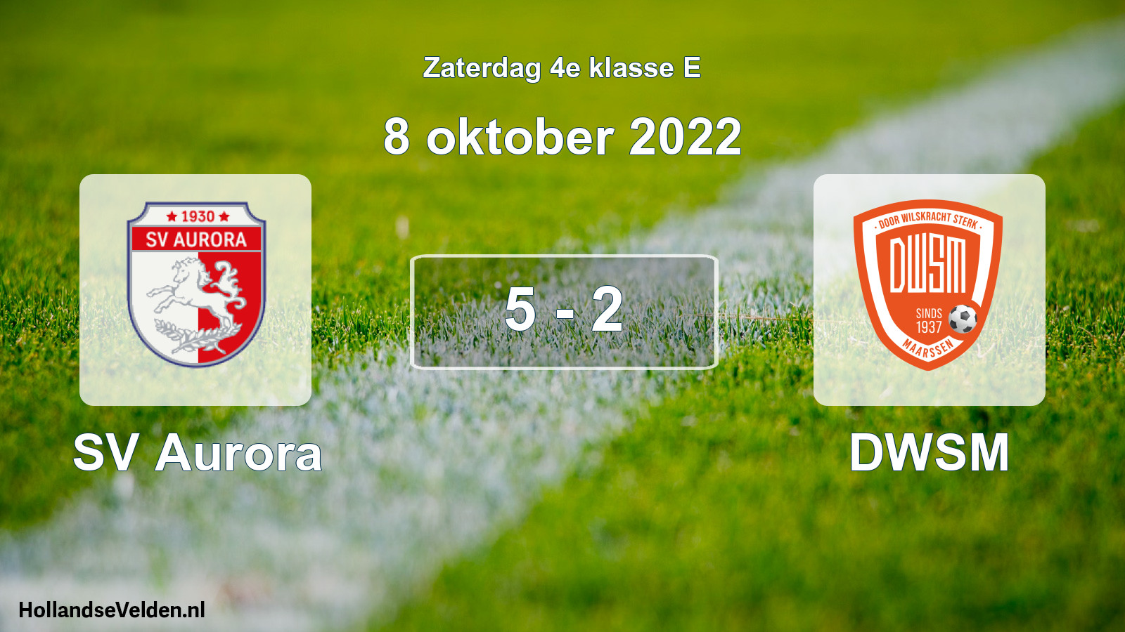 Total number of matches played: SV Aurora - DWSM 5 - 2 (8 October 2022)