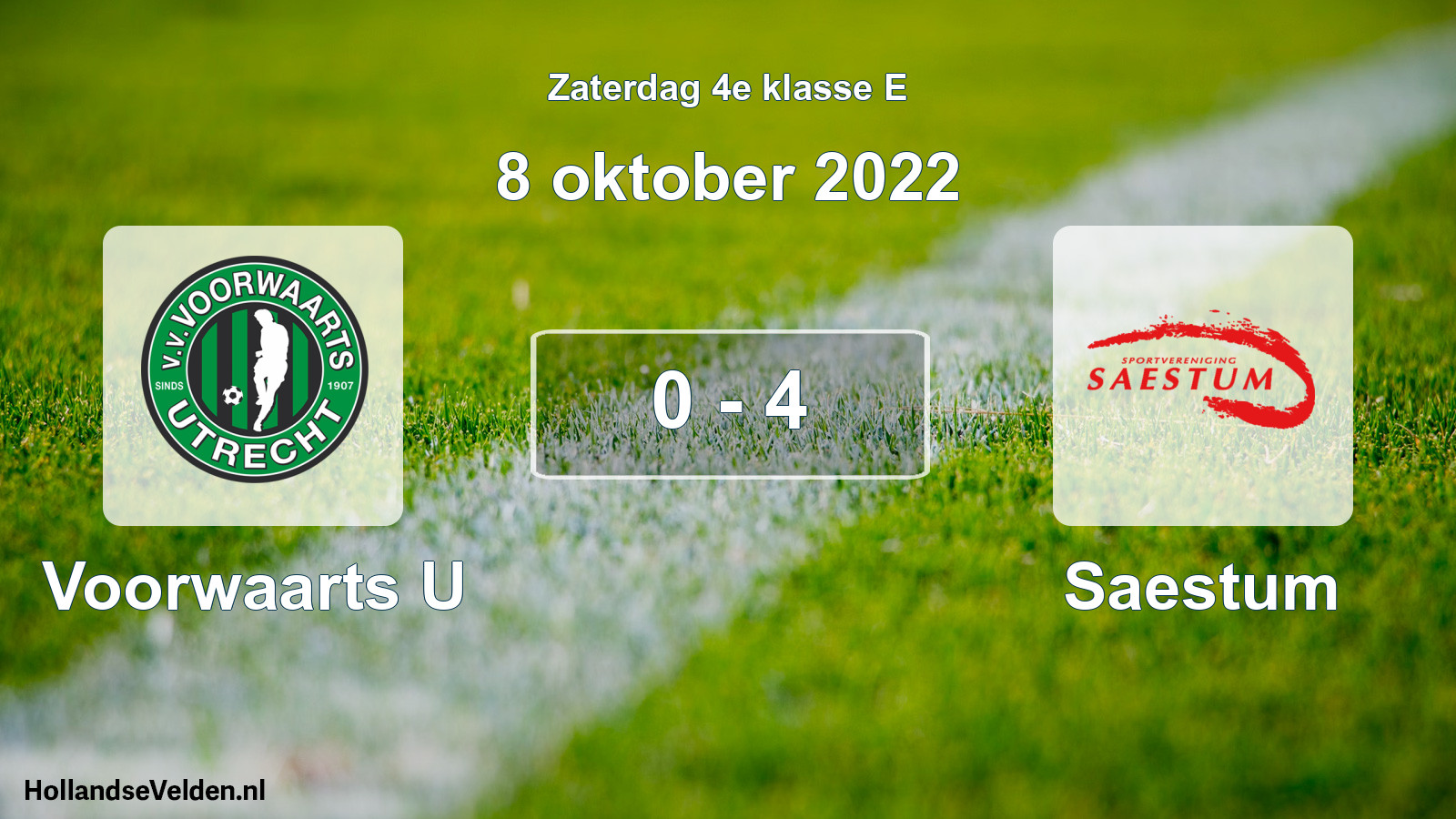 Total number of matches played: Voorwaarts U - Saestum 0 - 4 (8 October 2022)
