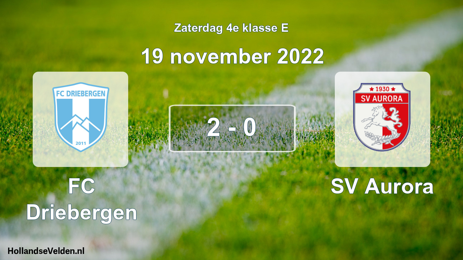 Total number of matches played: FC Driebergen - SV Aurora 2 - 0 (19 November 2022)
