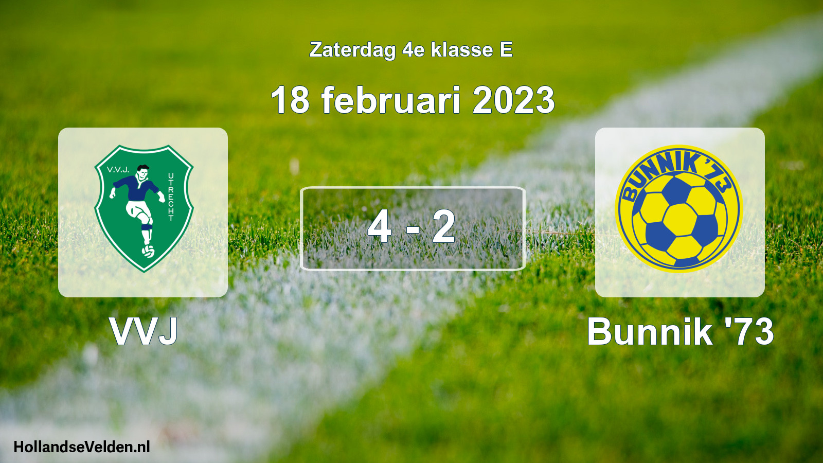 Total number of matches played: VVJ - Bunnik '73 4 - 2 (18 February 2023)