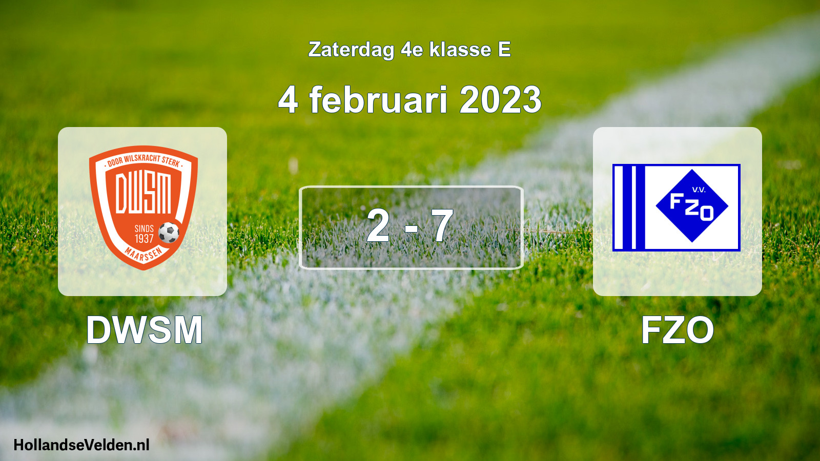 Total number of matches played: DWSM - FZO 2 - 7 (4 February 2023)