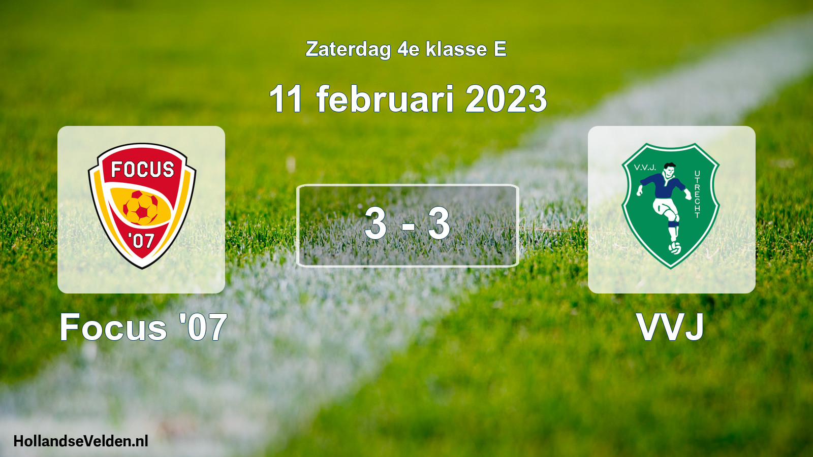 Total number of matches played: Focus '07 - VVJ 3 - 3 (11 February 2023)