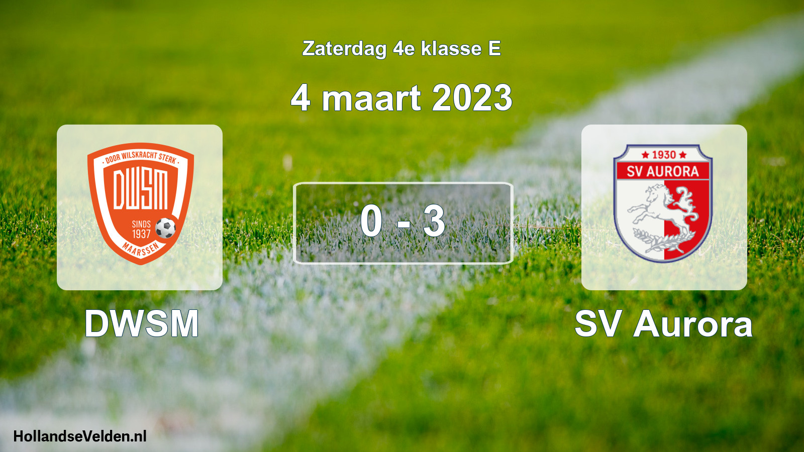 Total number of matches played: DWSM - SV Aurora 0 - 3 (4 March 2023)