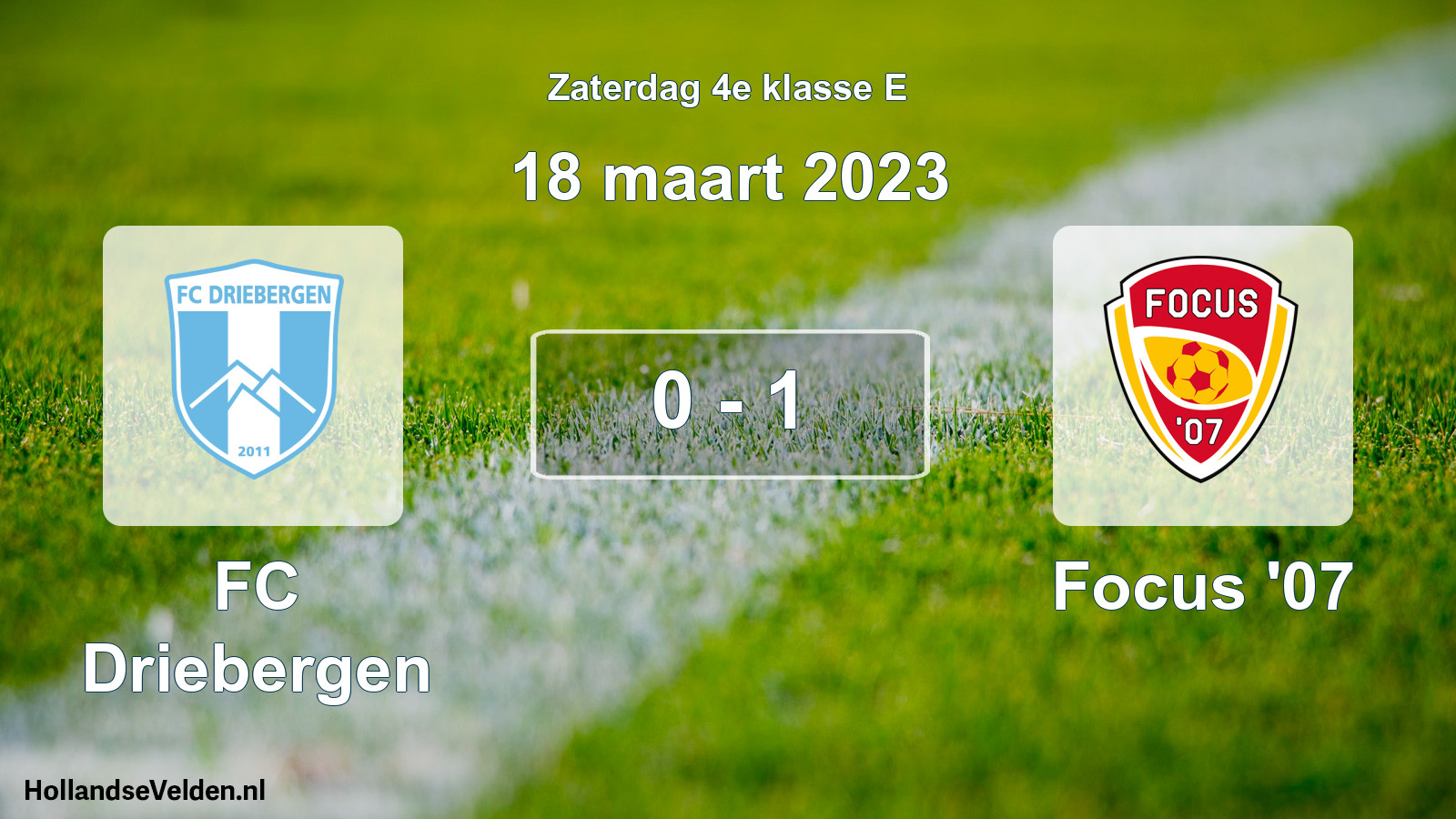 Total number of matches played: FC Driebergen - Focus '07 0 - 1 (18 March 2023)