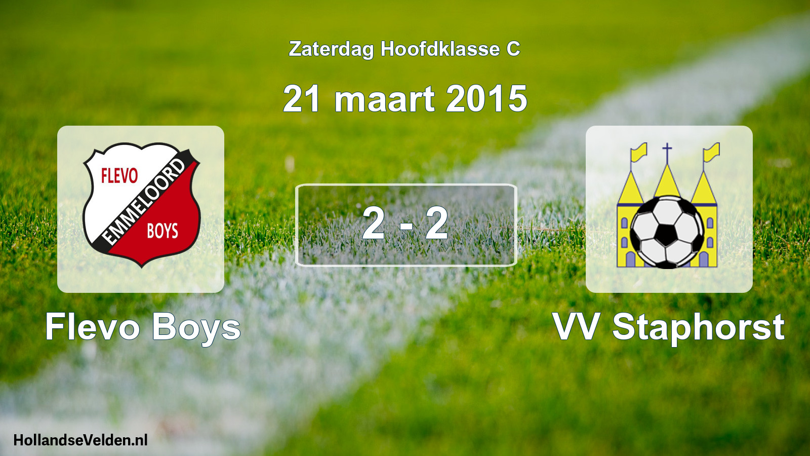 Total number of matches played: Flevo Boys - VV Staphorst 2 - 2 (21 March 2015)