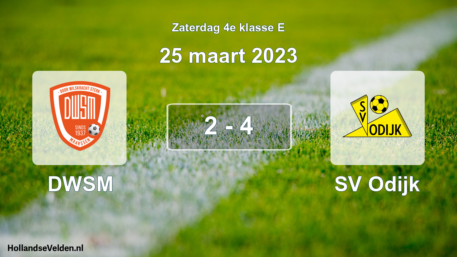 Total number of matches played: DWSM - SV Odijk 2 - 4 (25 March 2023)