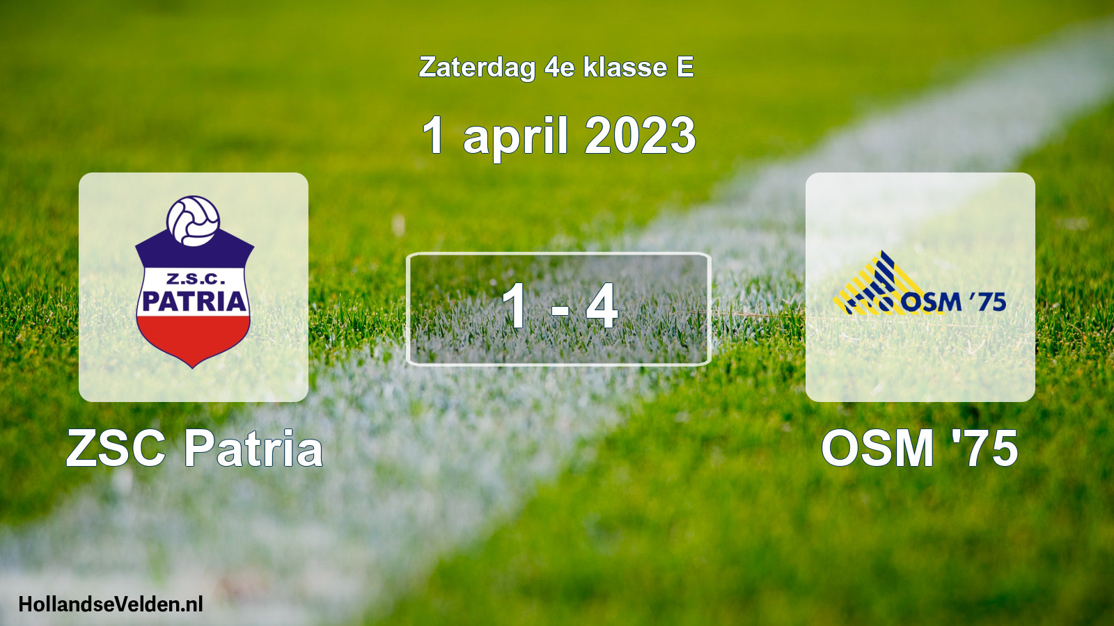 Total number of matches played: ZSC Patria - OSM '75 1 - 4 (1 April 2023)