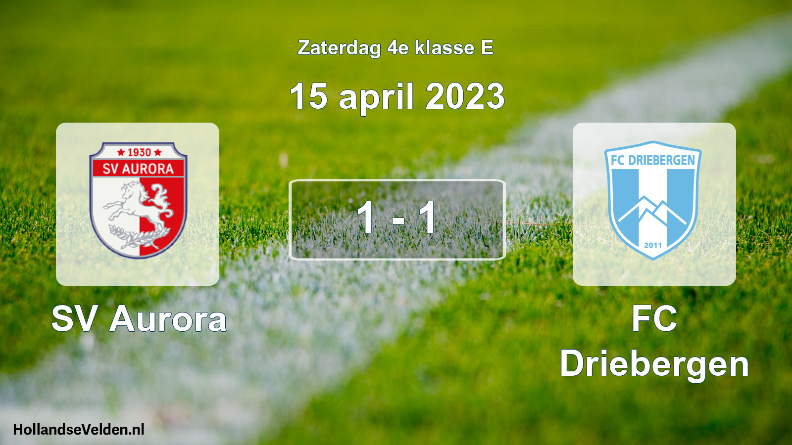 Total number of matches played: SV Aurora - FC Driebergen 1 - 1 (15 April 2023)