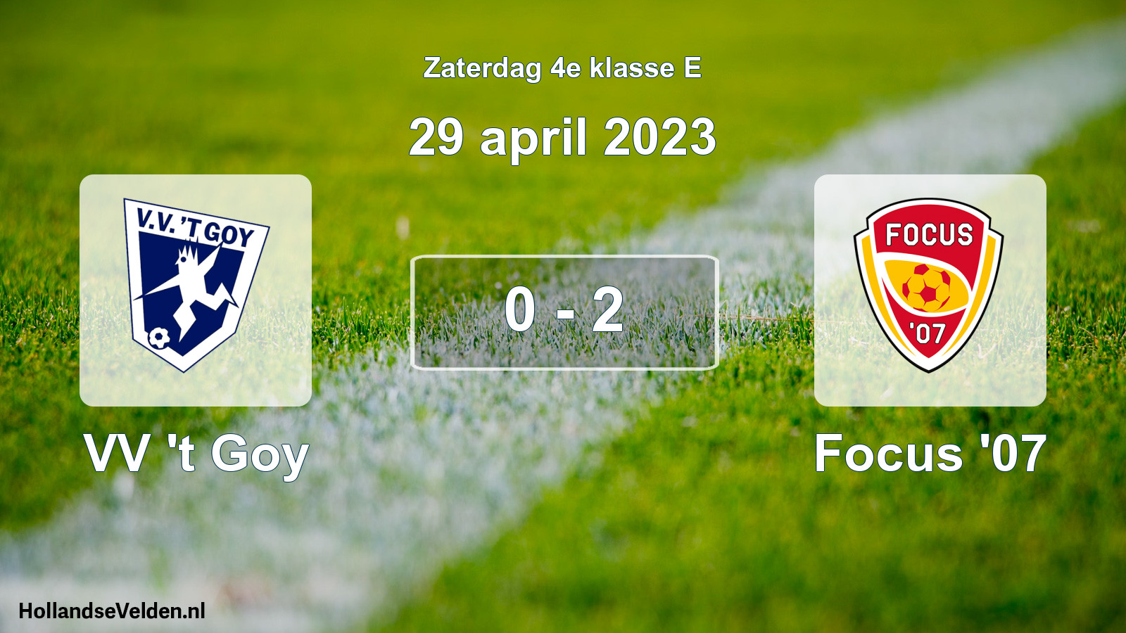 Total number of matches played: VV 't Goy - Focus '07 0 - 2 (29 April 2023)