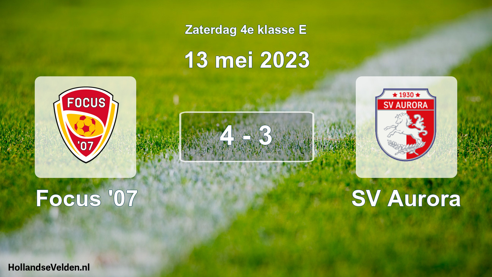 Total number of matches played: Focus '07 - SV Aurora 4 - 3 (13 May 2023)